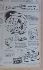 1944 newspaper ad for Standard Iso-Vis- Wartime Notes Winter Driving Front WW2
