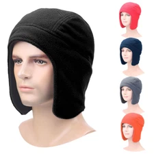 Winter Fleece Hat Warmer Ski Cycling w/ Ear Flap Hat Snow Cap for Cold weather
