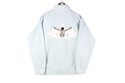 VINTAGE CHIEMSEE SWEATSHIRT 1/4 ZIP SIZE S light blue 90's crewneck jumper sport