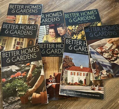 vintage Better Homes & Garden lot Of 8 1936 Ads Recipes Collection Old Info