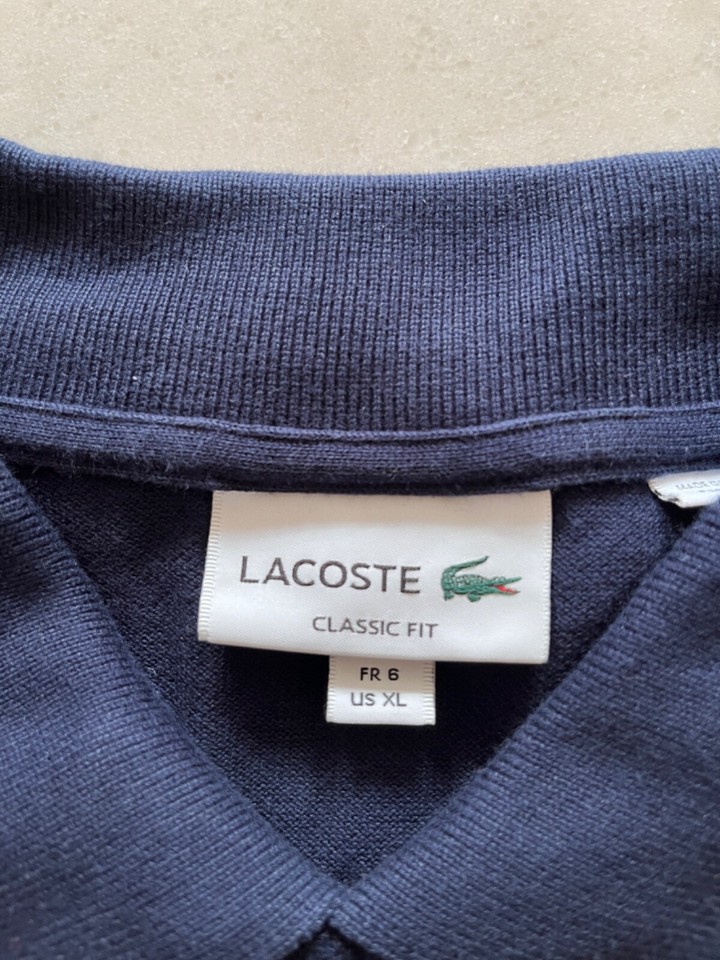 Lacoste Shirt Men US XL, Classic Fit Navy Polo eBay