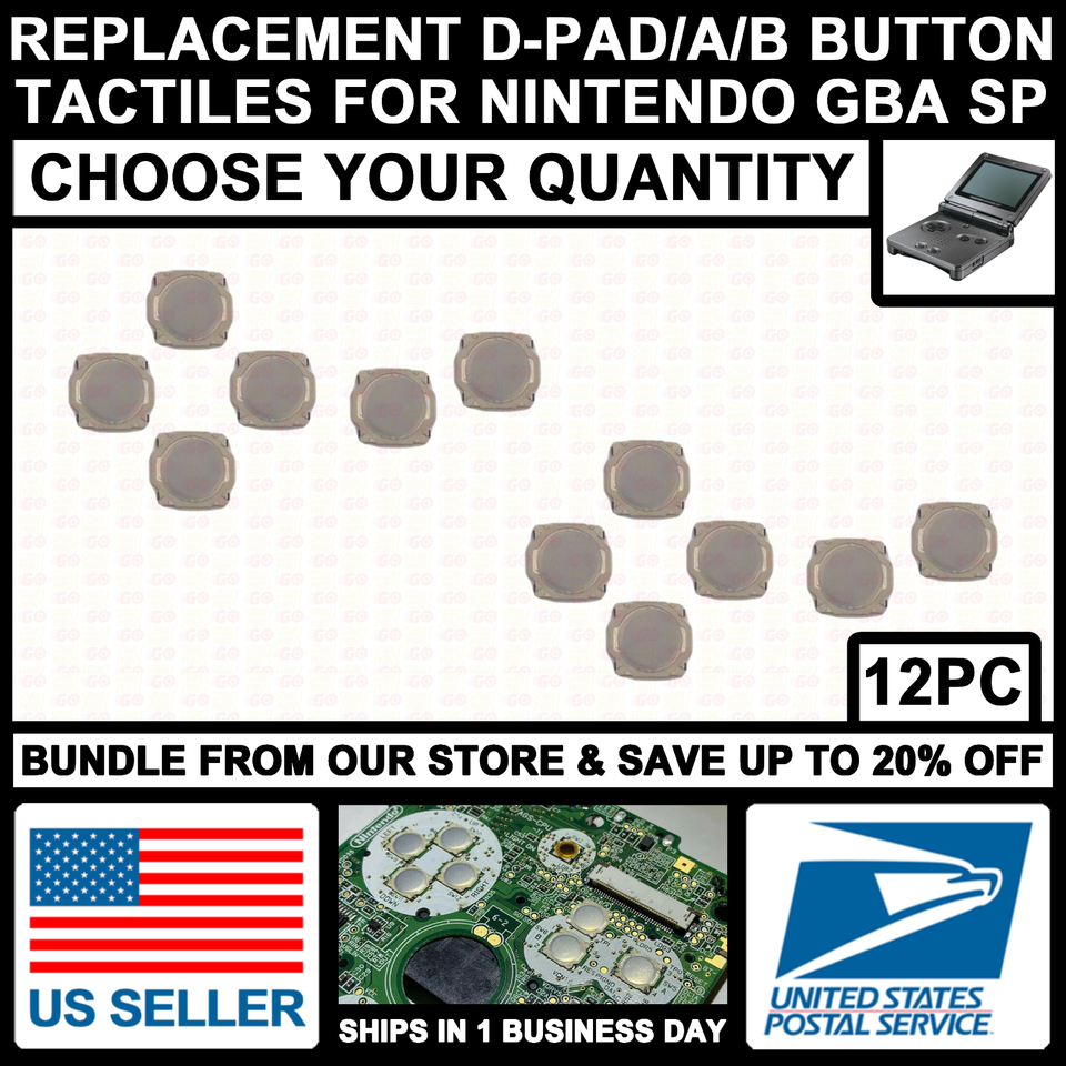 GBA SP DPad A B Button Switch Tactile Replacement D-Pad Gameboy Advance ...