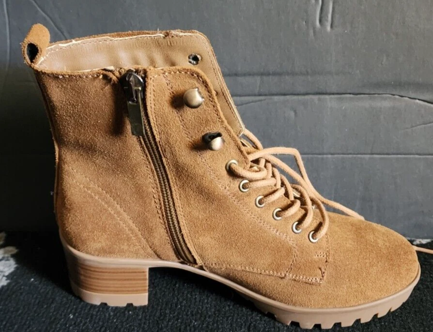 ANNE KLEIN Abott 战斗靴干邑棕色 6.5 码全新带标签/盒 — 第 3/4 张图片