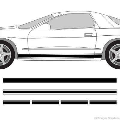 Rocker Panel Racing Stripes 3M Vinyl Decal Kit for Pontiac Firebird ...