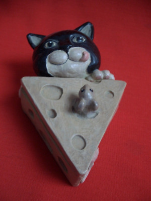 FIGI GRAPHICS CAT N' MOUSE SWISS CHEESE KEIL SCHMUCKKÄSTCHEN 1995