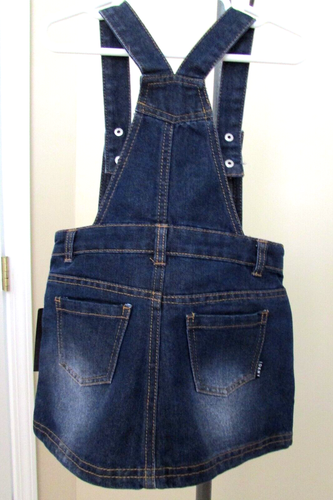 DKNY Girls Toddler denim blue jean overall dress- 4 T- NWT-$48.00 - Picture 4 of 4