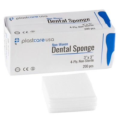 1200 3x3 Non Sterile Dental Gauze Pads, Non Woven, Face Bandage Sponges