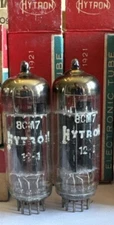 Pair - NOS Hytron 8CM7 Audio Tubes Black Plate Dual Triodes D Getters