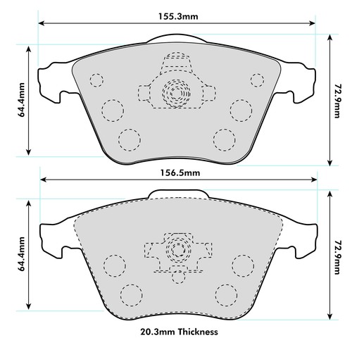 PBS Brakes ProRace Front Brake Pads Fits VW Golf Mk5, Audi TT 8J, Seat
