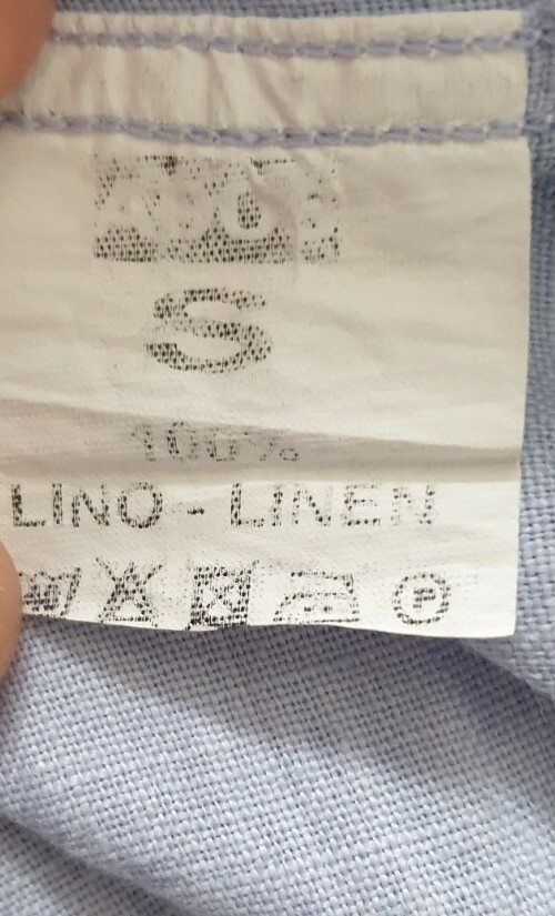 FILA Camicia di lino William Hunt da uomo maniche corte piccola blu Saville Row