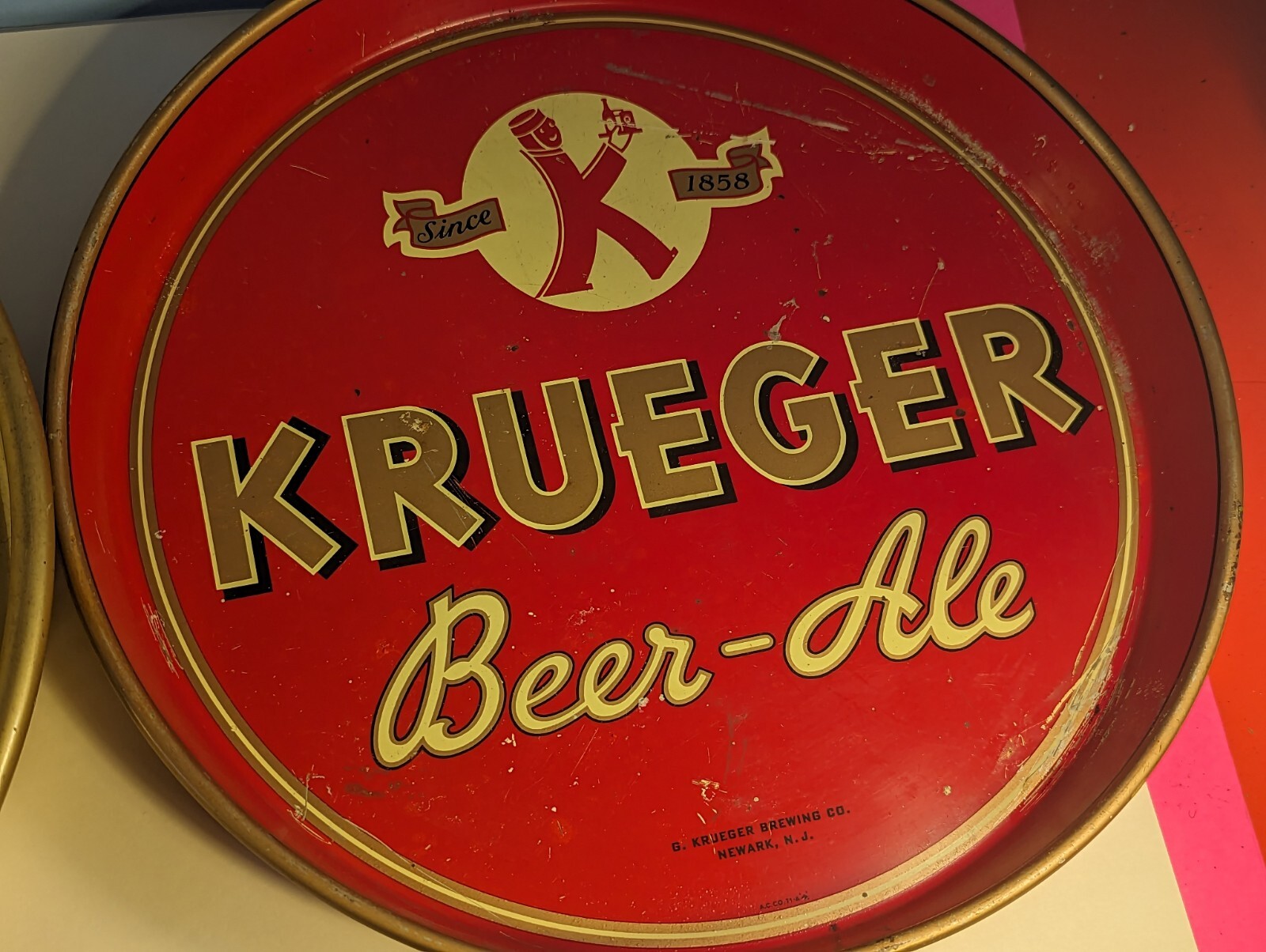 Vintage Advertising Beer Tray lot (6 trays) 211" & 413" Krueger