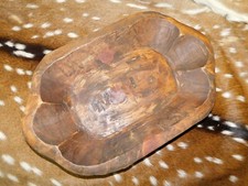 Carved Wooden Dough Bowl Primitive Wood Trencher Tray Rustic Home Decor 17 1/2"