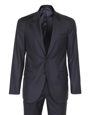 NWT EDUARDO DE SIMONE SUIT 4 season wool Navy blue luxury handmade Italy 56