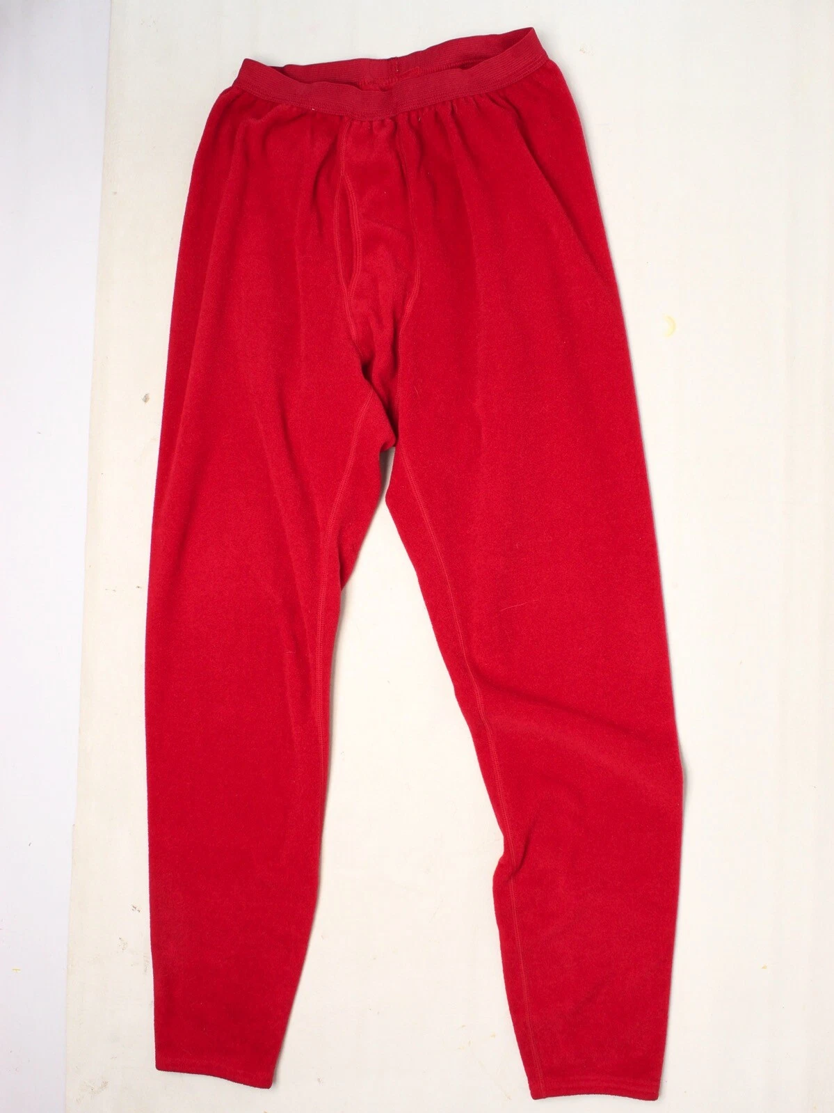 Patagonia Capilene Baselayer Pants L Solid Dark Red Fleece Made in USA