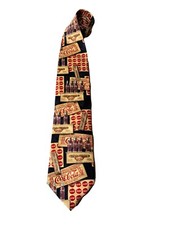 Vintage Glass Coke Bottles Coca Cola 100 Silk Men's Necktie Made In USA