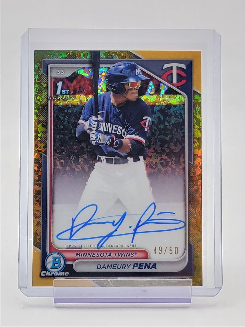 DAMEURY PENA 2024 BOWMAN CHROME 1ST GOLD MINI DIAMOND AUTO /50 Q2754