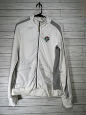 ALO coolfit yoga athletic womens jacket white full zip Sz Medium With Logo