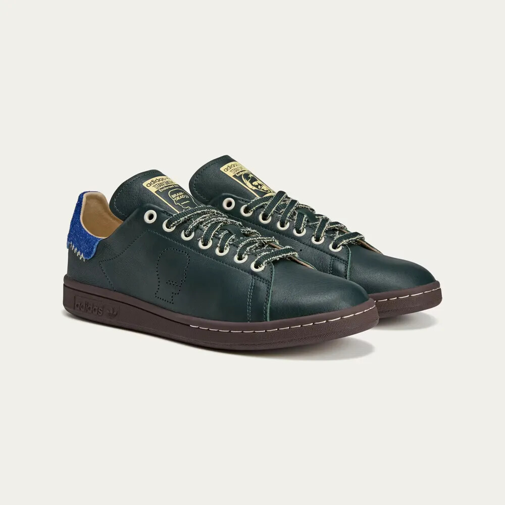 New Adidas x Brain Dead Stan Smith Shoes - Shadow Green