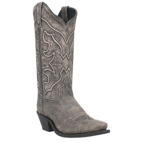 52175 Laredo Mujer Reva Punta Corta Bota de Vaquero - Lijado Negro NUEVO - Imagen 6 de 12