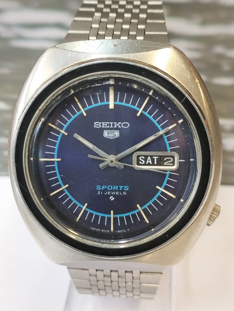 SEIKO 5 SPORTS 21 JEWELS AUTOMATIC BLUE DIAL 6309-5100 JAPAN MEN'S SEIKO 5 SPORTS 21 JEWELS AUTOMATIC BLUE DIAL 6309-5100 JAPAN MEN'S