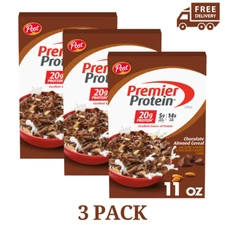 Post Premier Protein Chocolate Almond Cereal Breakfast Cereal Snack11oz (3 Pack)