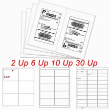Mailing Shipping Labels Half Sheet Self Adhesive 8.5"x5.5" 4"x2" 4"x3.33" 2.6x1"
