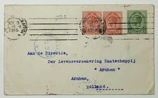 1915 Holland Censored Union of South Africa George V 1d Scarlet #3 1/2d Green #2