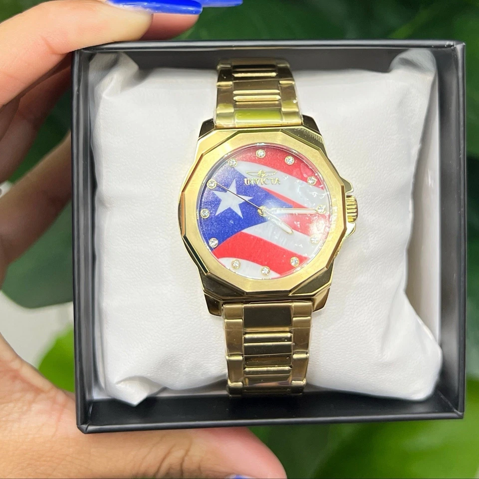 R33- Invicta Puerto Rico  Women’s Watch w/ Mother of Pearl Dial 34mm W.G - Image 2 of 3