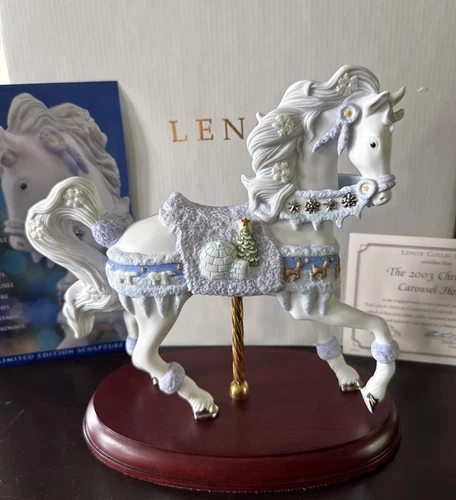 Lenox Christmas Carousel LIMITED EDITION Porcelain Horse Figurine 2003 Box & COA