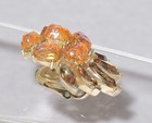VTG Crown Trifari Etoile Line Clip-on Earring Gold Lava Glass AB Rhinestones — photo 5