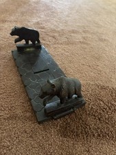Antique bear Black Forest Carved Fruitwood  Extending Sliding Book Stand/Rack 