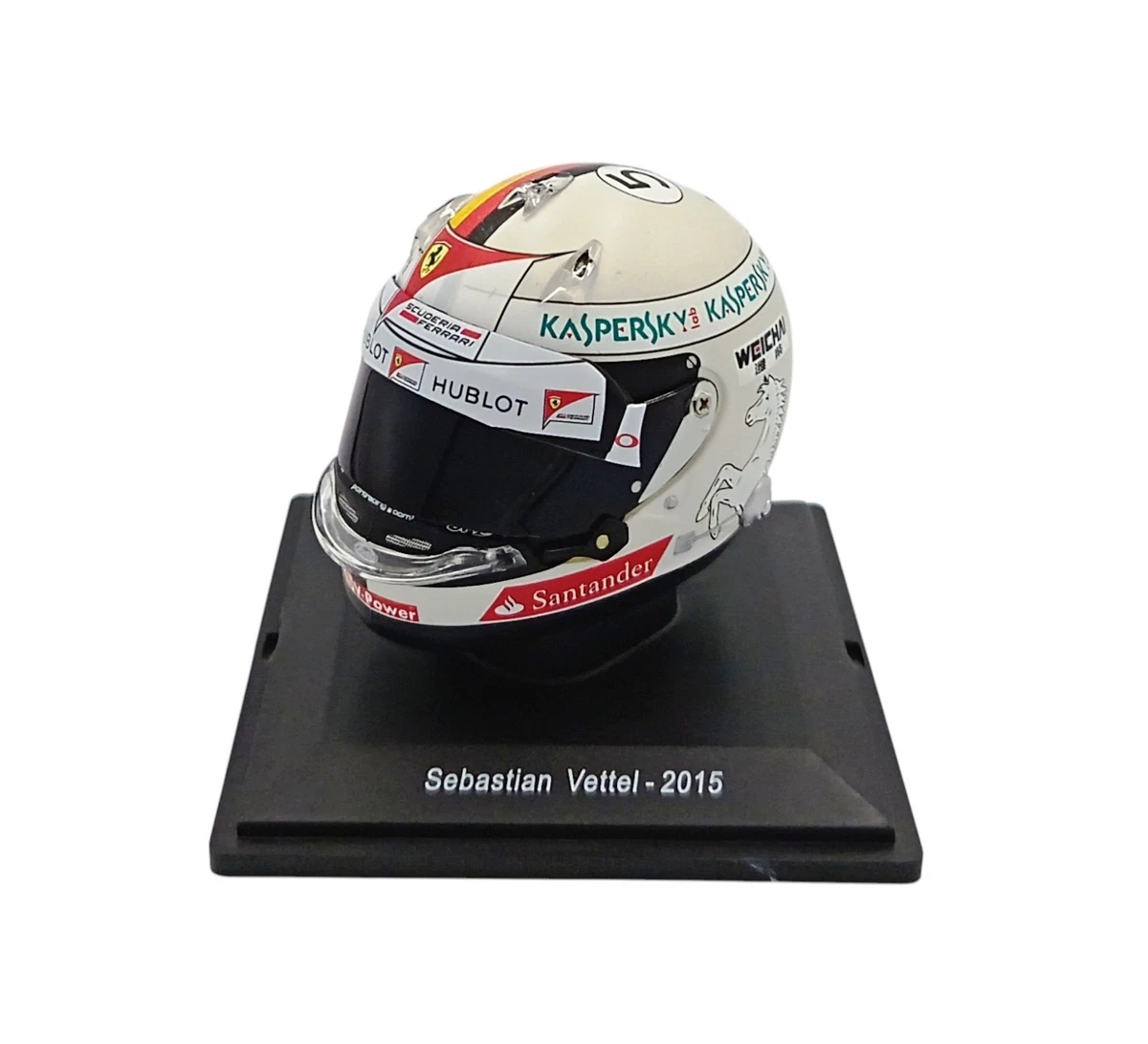 Horloge Miniature Ferrari F1 2015 – Sebastian Vettel – Auto-horloge – 18x30 Cm