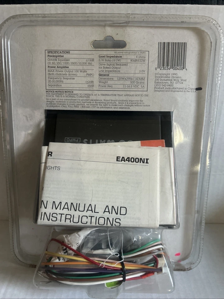 Amplificador/Ecualizador ROADMASTER EA400NI 100 vatios de colección con control de fader nuevo en caja Foto 2 de 4