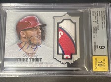 2019 Topps Dynasty Autograph Patches Silver Mike Trout /5 BGS 9 Auto 10
