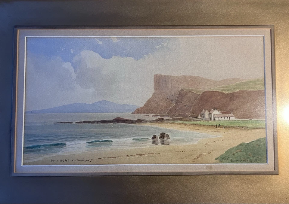 FAIRHEAD Co. ANTRIM Vintage 1934 Original Watercolour Painting By STUART WHITE - image 2 of 4