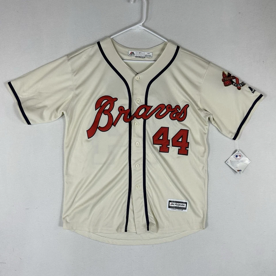 Camiseta deportiva de béisbol mediana para hombre de Hank Aaron #44 de los Atlanta Braves nueva con etiquetas Foto 2 de 4