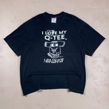 Vintage Q-Tees Promo Graphic Tee Mens XL Black USA Made Rare