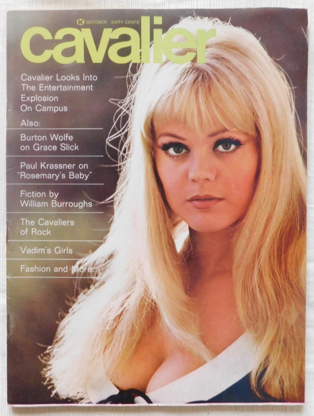 Vintage CAVALIER Oct. 1968  Fiction   Articles   Models    GRACE SLICK  R. Crumb