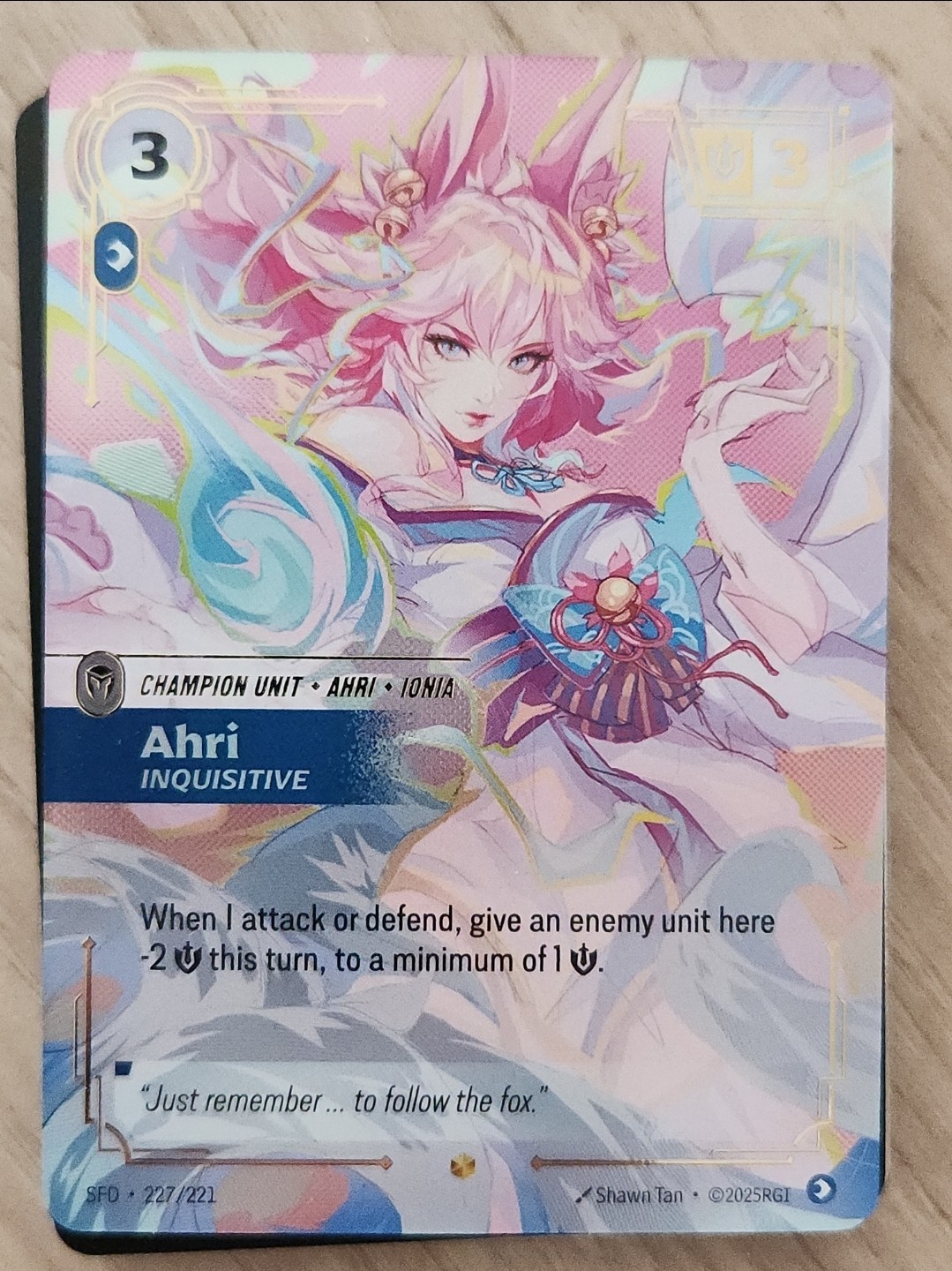 Riftbound Ahri Inquisitive Spiritforged SFD Overnumbered 227/221 Canada 