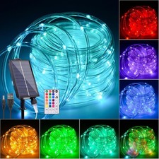 Solar Rope Lights Outdoor Waterproof, 18 Colors Changing Fairy String Light
