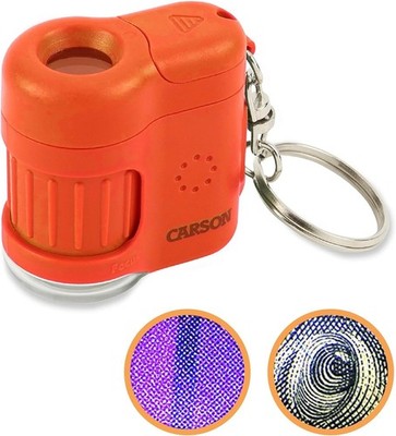 Portable 20x Microscope with UV/LED - Ideal for Students & Adventures - Orange