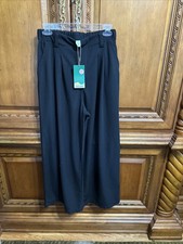NWT Halara elastic pull on waist hi rise wide leg trouser pants M Petite Pocket