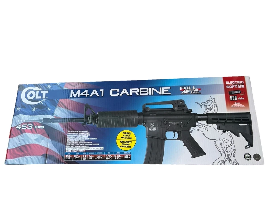 Lote de Airsoft Carabina Full Metal M4A1 Licenciada Colt  - Imagem 2 de 2