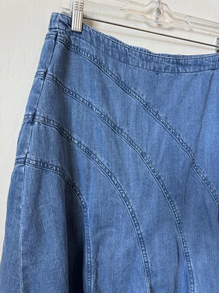 Maxi Falda Denim Asimétrica Coldwater Creek X Grande Festival Western Rodeo Playa Foto 4 de 4