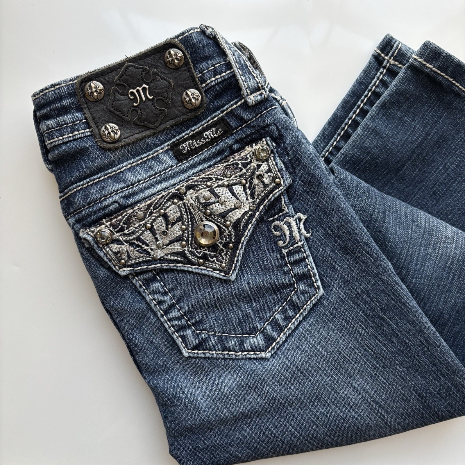 Girls Size 10 Blue Denim Bling Embroidered Cowgirl Jk5909s2