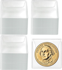 200 Pack Single Pocket Coin Sleeves for Collectors, 2 x 2 Inch Clear...