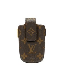 Louis Vuitton Monogram Etui Telephone PM Key Case Brown PVC Used