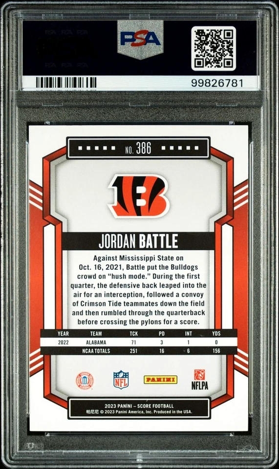 2023 Score Jordan Battle #386 (RED) PSA 8 NM- MINT (ROOKIE) (RARE: Population 2) - Image 2 of 2