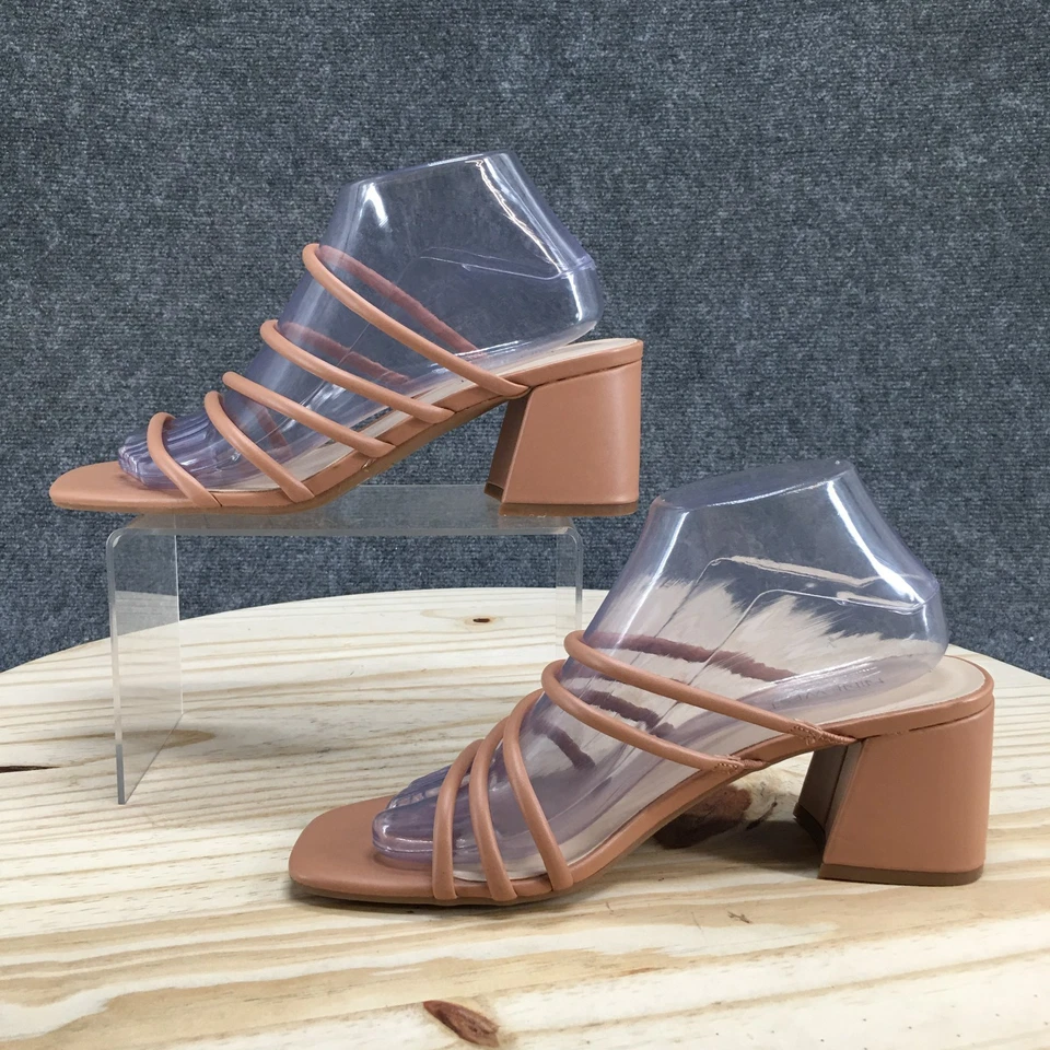 Sandalias Nine West para mujer 9M Riley 3 tostadas sin cordones con tiras deslizables tacones en bloque informales Foto 2 de 4