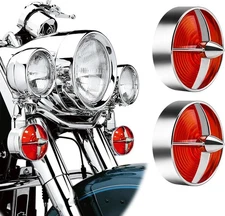 2x 3 1/4" Turn Signal Light Lenses Covers Screw-in For Harley Touring Road Glide